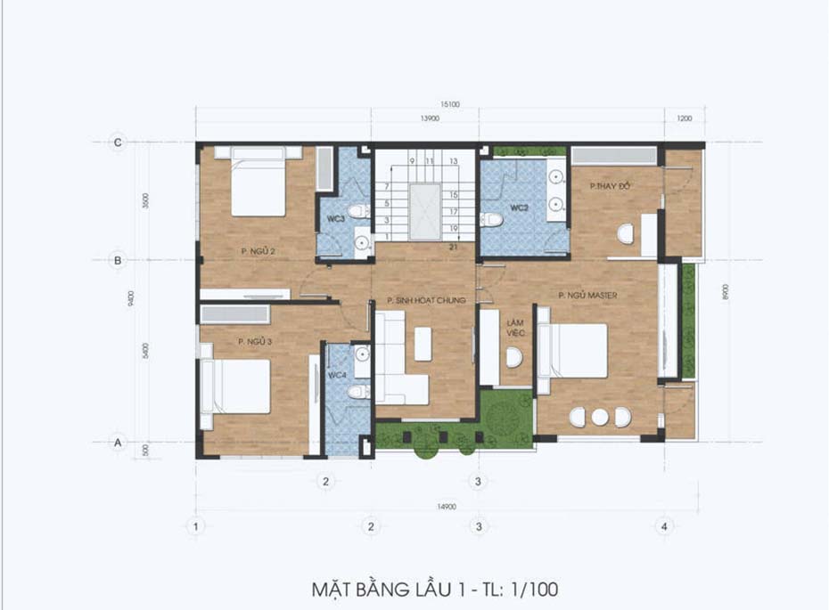 Mẫu biệt thự 3 tầng hiện đại tại Yên Bái-5