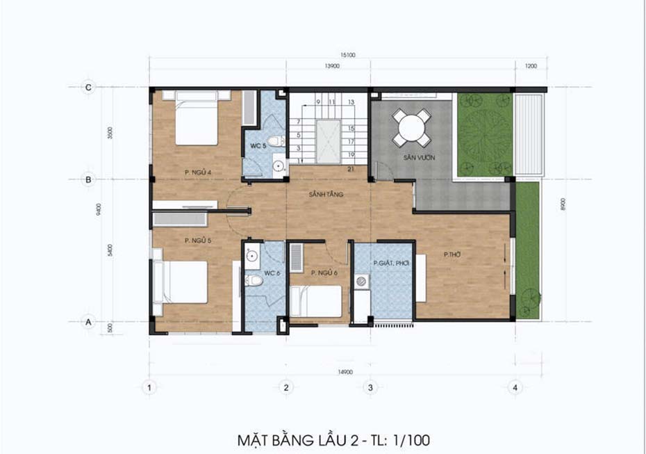 Mẫu biệt thự 3 tầng hiện đại tại Yên Bái-6