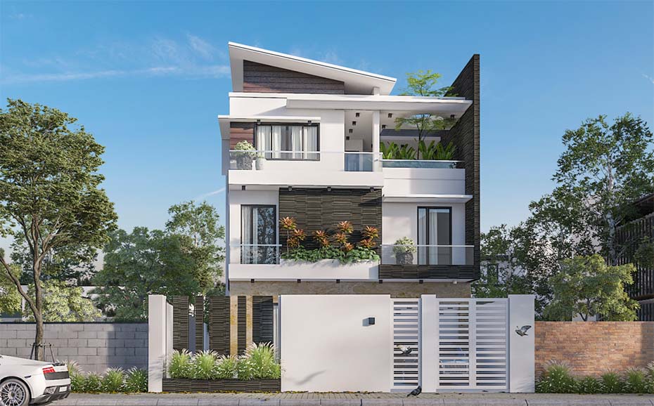 Mẫu biệt thự 3 tầng hiện đại tại Yên Bái