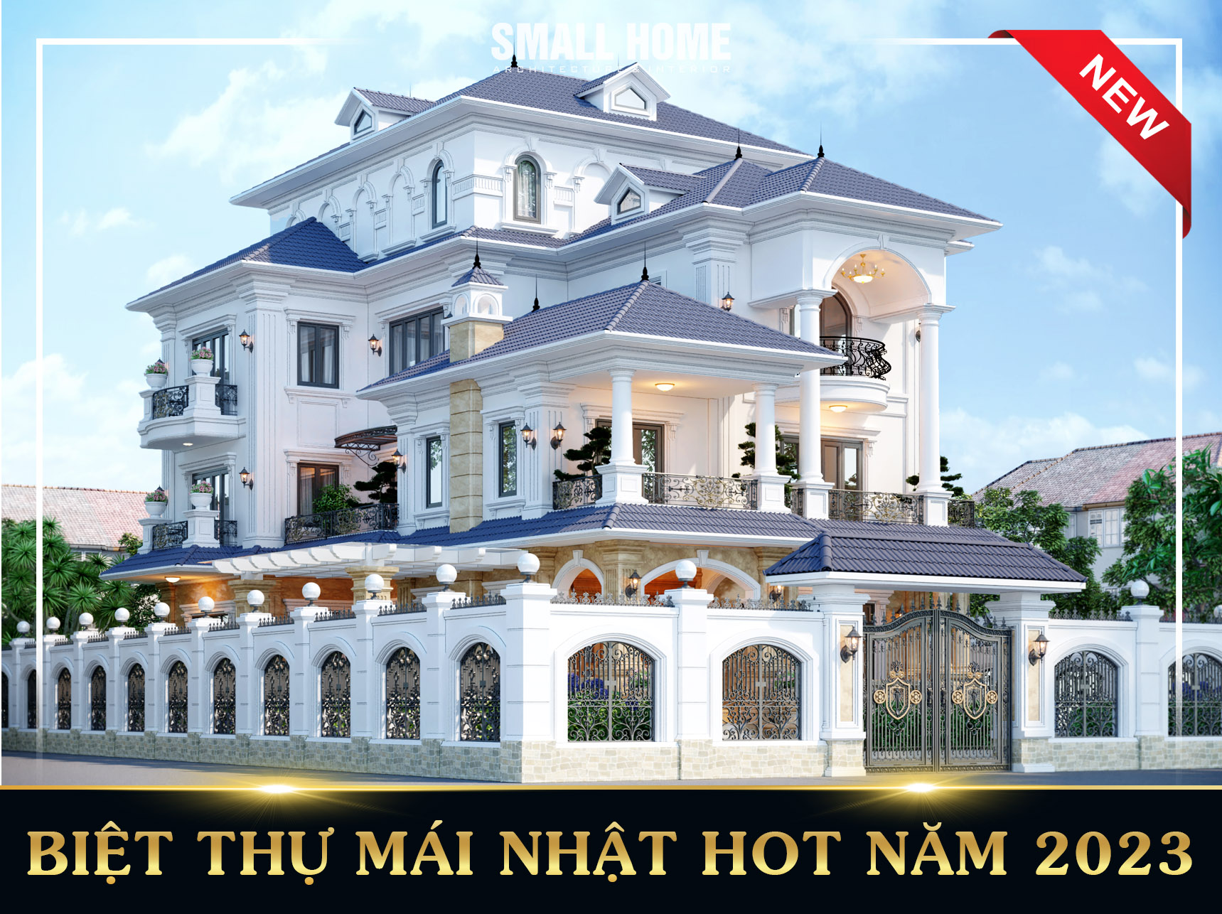 Mẫu biệt thự mái Nhật hot nhất năm 2023