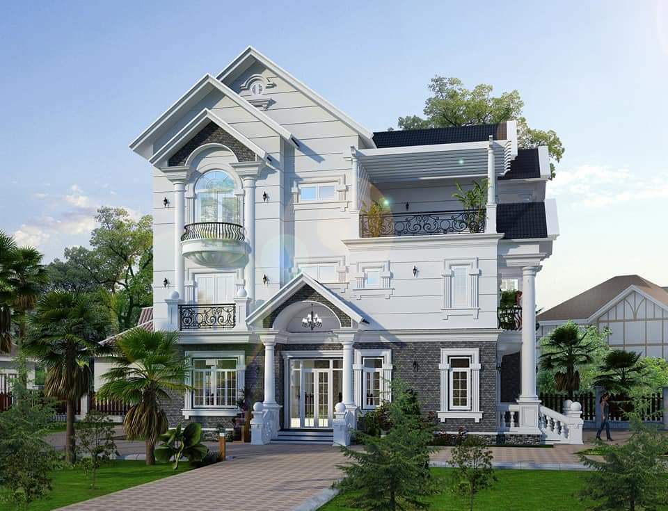 mẫu biệt thự tân cổ điển 3 tầng tại hưng yên