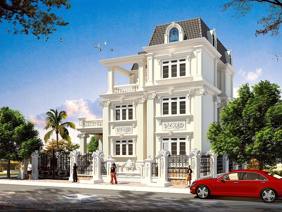 mẫu biệt thự tân cổ điển 3 tầng tại Nam Định 2