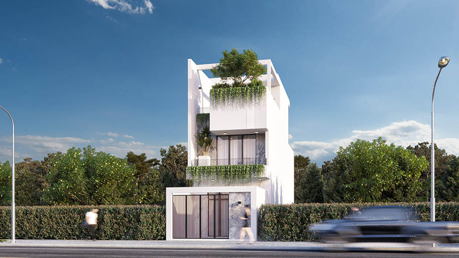 Mẫu nhà 3 tầng 4 phòng ngủ chuẩn phong thủy-2