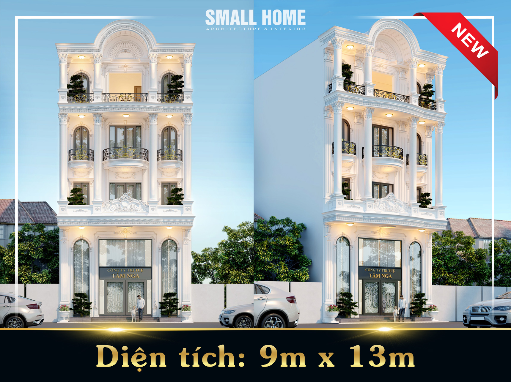 Mẫu Nhà Lô Phố 4 Tầng 1 Lửng Tân Cổ Điển Kết Hợp Kinh Doanh Tại Nam Định