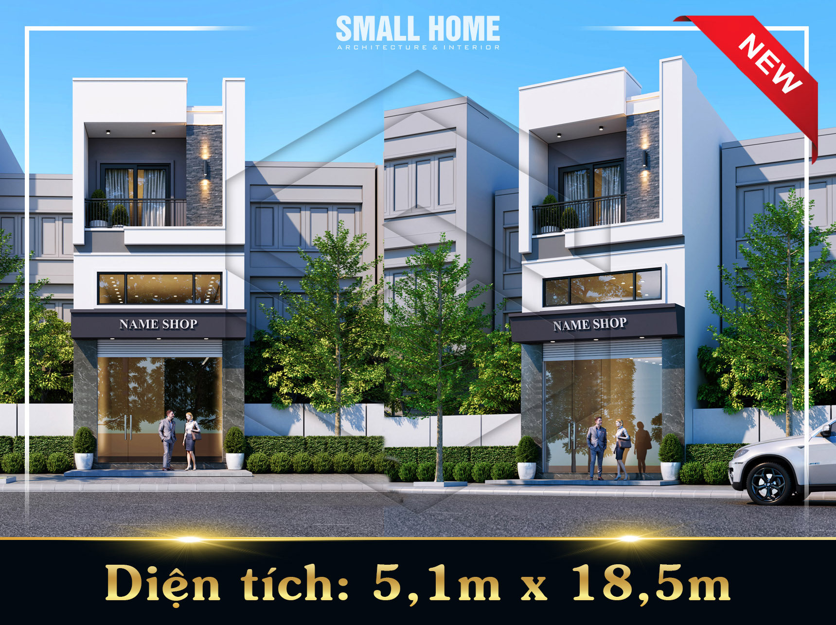 Mẫu Nhà Phố 2 Tầng Hiện Đại Kết Hợp Kinh Doanh – Thiết Kế Chuẩn Sống Đô Thị