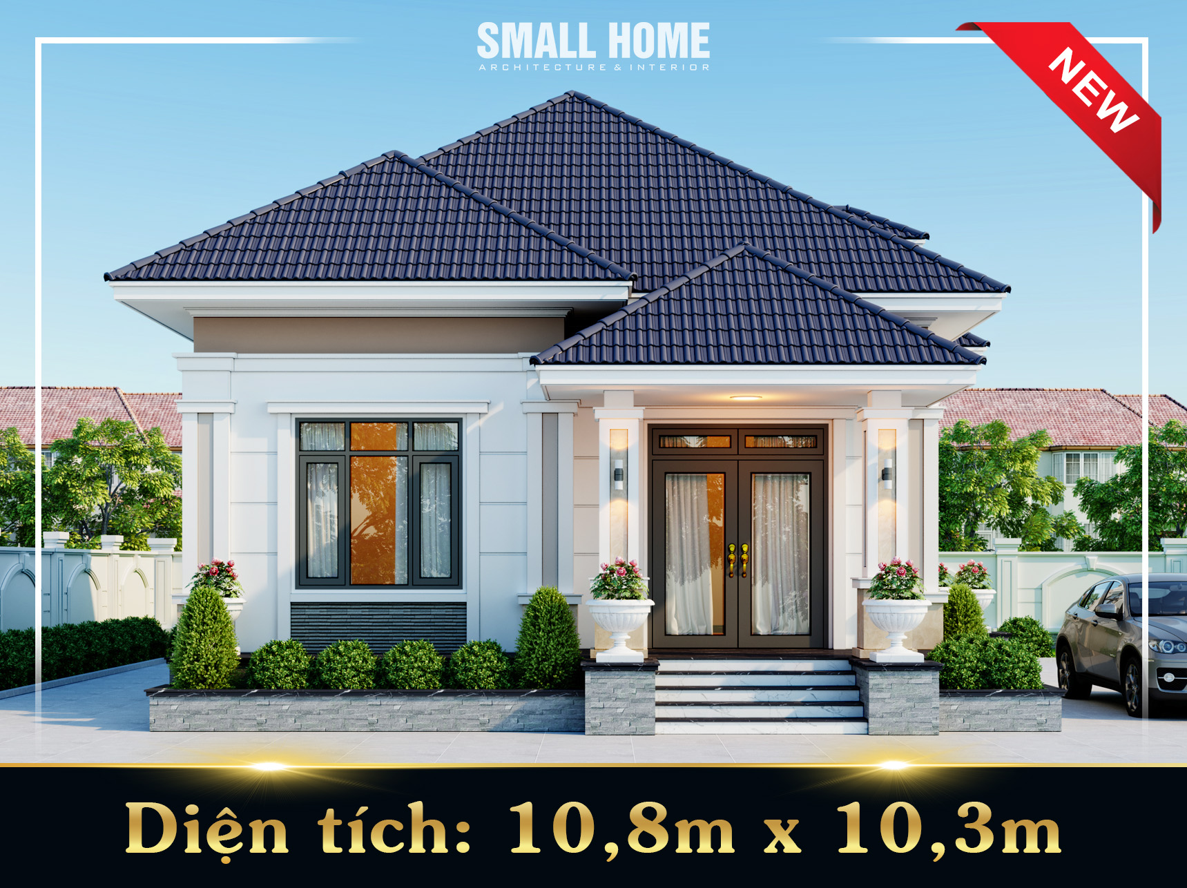 Mẫu nhà vườn cấp 4 mái Nhật nhỏ xinh 120m2 tại Nam Định