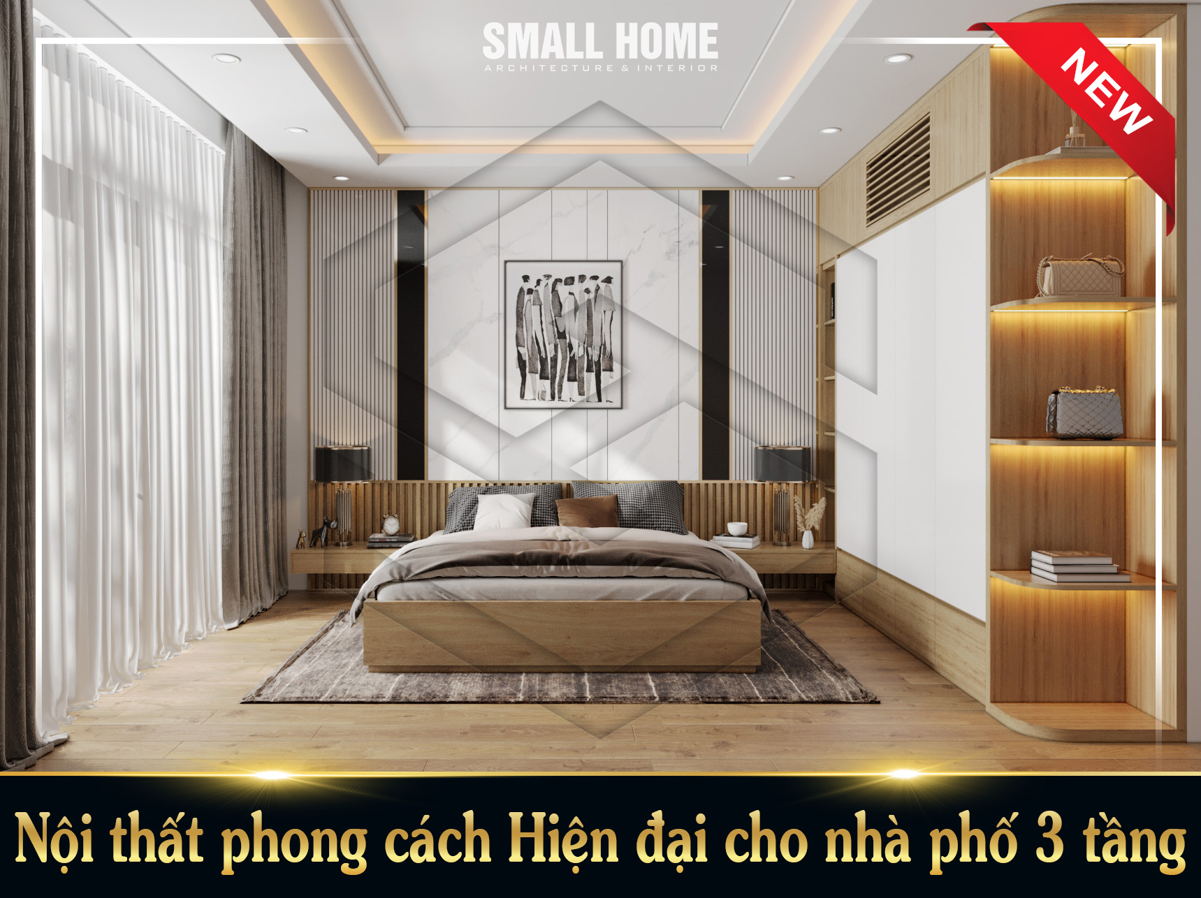 Mẫu nội thất phong cách Hiện đại cho nhà phố 3 tầng