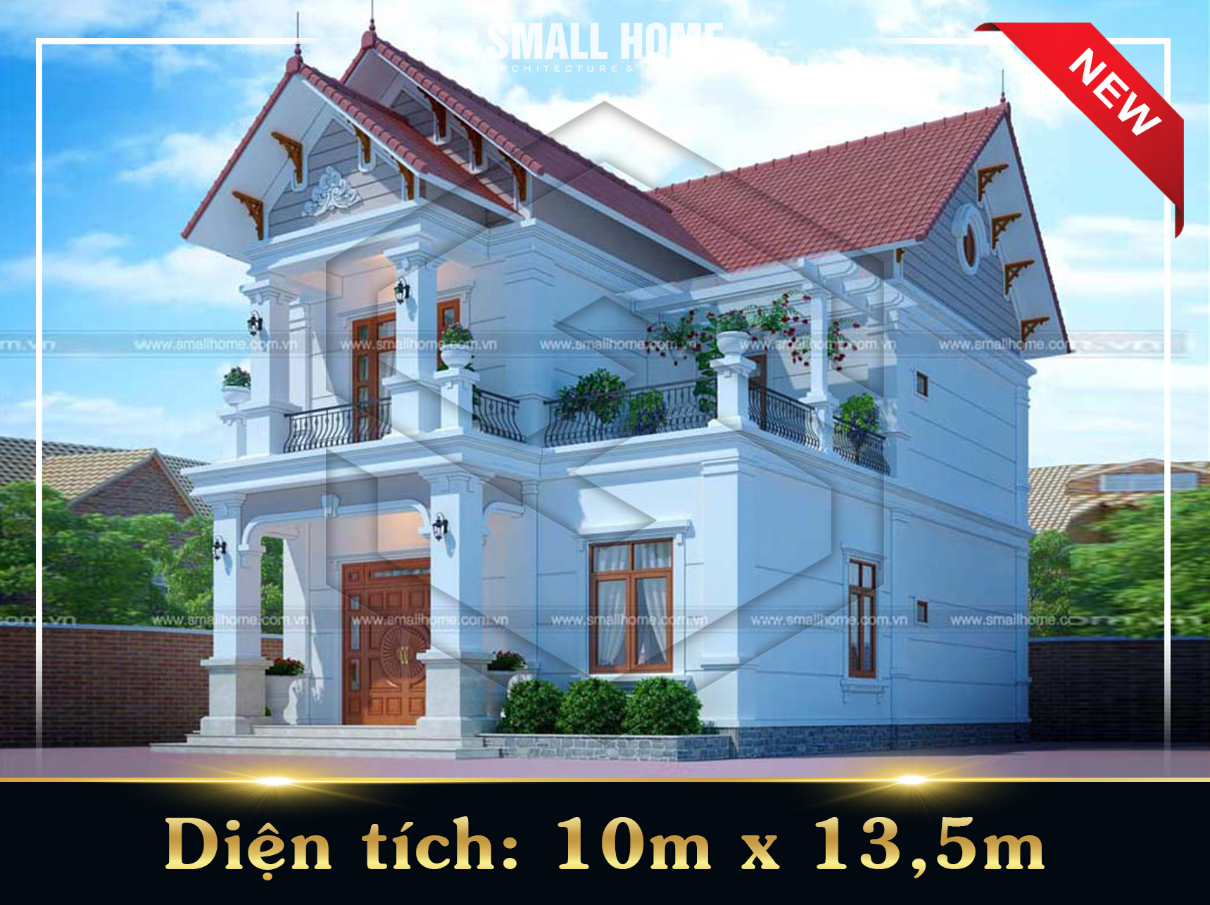 Mẫu thiết kế biệt thự 2 tầng mái thái tại Vĩnh Phúc