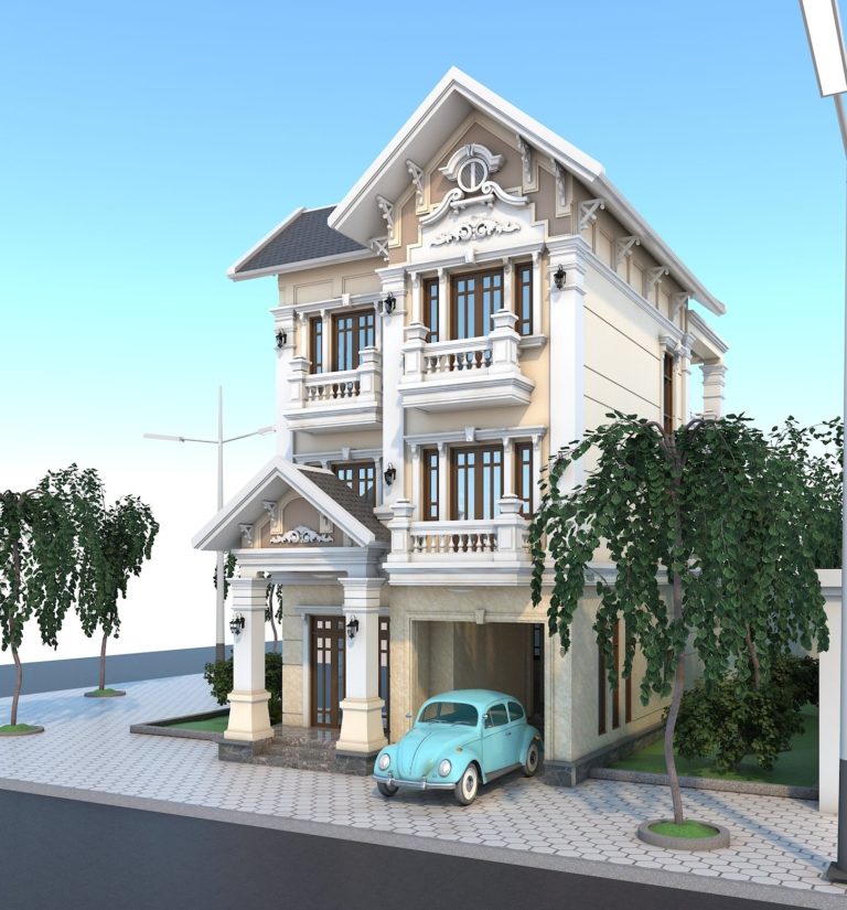 Mẫu thiết kế biệt thự 3 tầng tân cổ điển 10m tại Nam Định 2