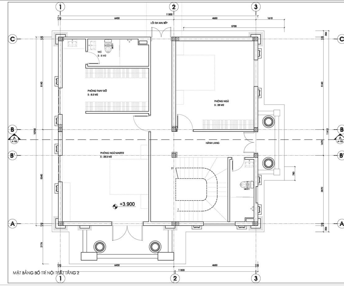 Mẫu thiết kế biệt thự 3 tầng tân cổ điển 10m tại Nam Định 4-1