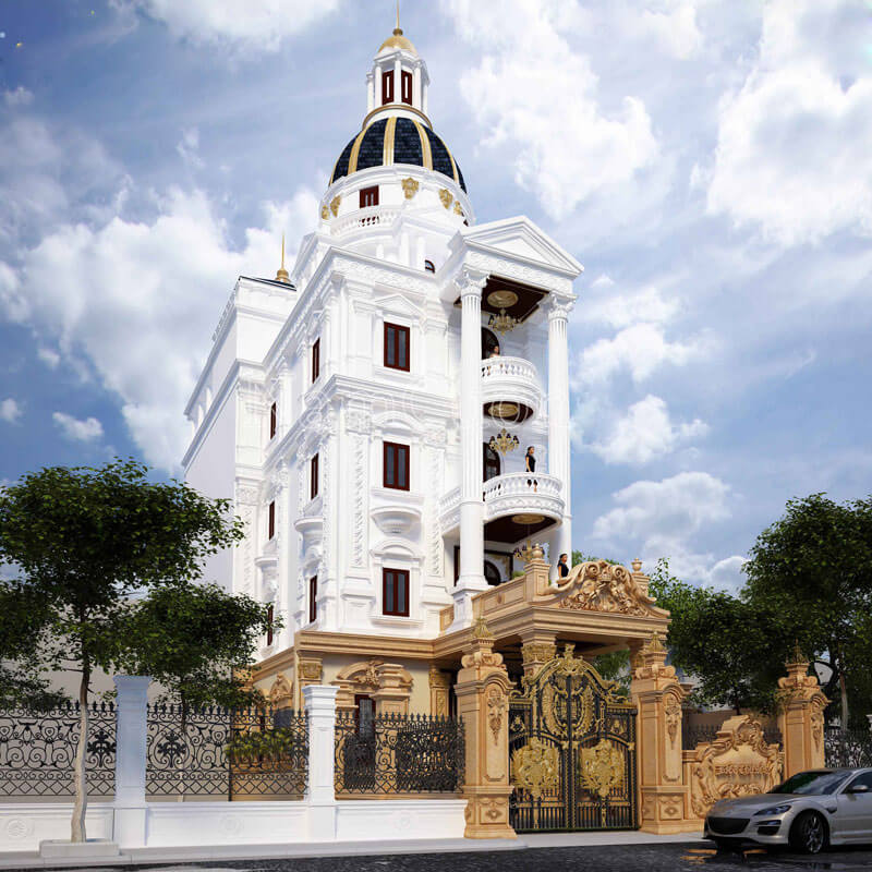 mẫu thiết kế biệt thự 5 tầng tân cổ điển tại Ninh Bình