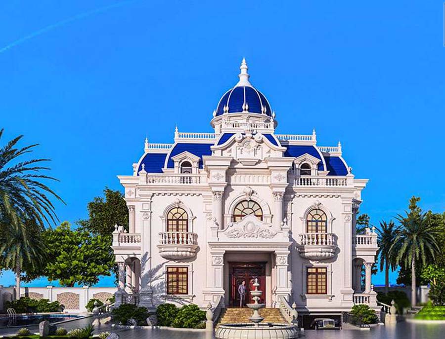 Mẫu thiết kế biệt thự lâu đài cổ điển 350m2 tại Ninh Bình-2