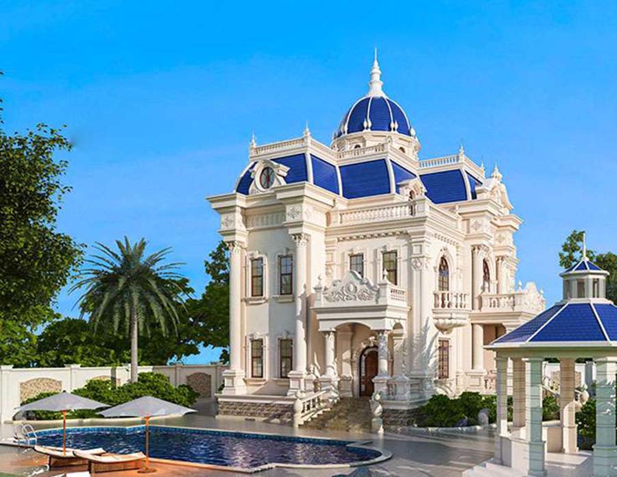 Mẫu thiết kế biệt thự lâu đài cổ điển 350m2 tại Ninh Bình-4