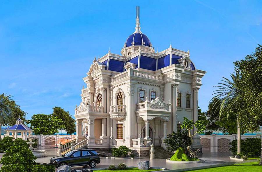 Mẫu thiết kế biệt thự lâu đài cổ điển 350m2 tại Ninh Bình-5