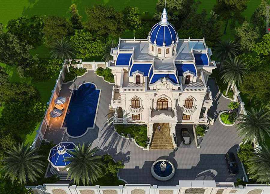 Mẫu thiết kế biệt thự lâu đài cổ điển 350m2 tại Ninh Bình-6