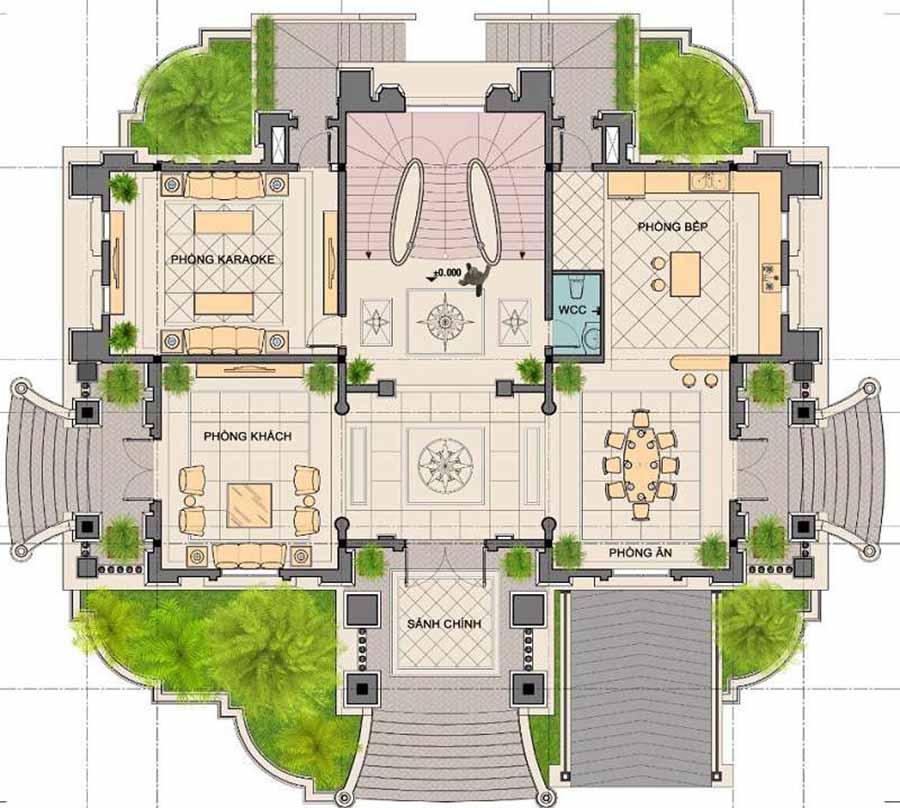 Mẫu thiết kế biệt thự lâu đài cổ điển 350m2 tại Ninh Bình-8