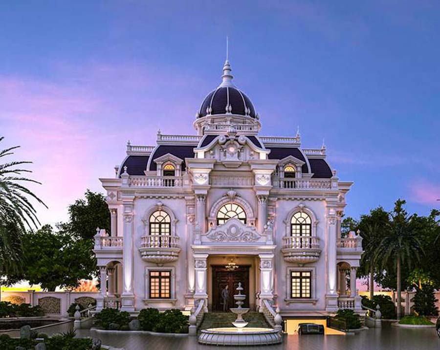 Mẫu thiết kế biệt thự lâu đài cổ điển 350m2 tại Ninh Bình