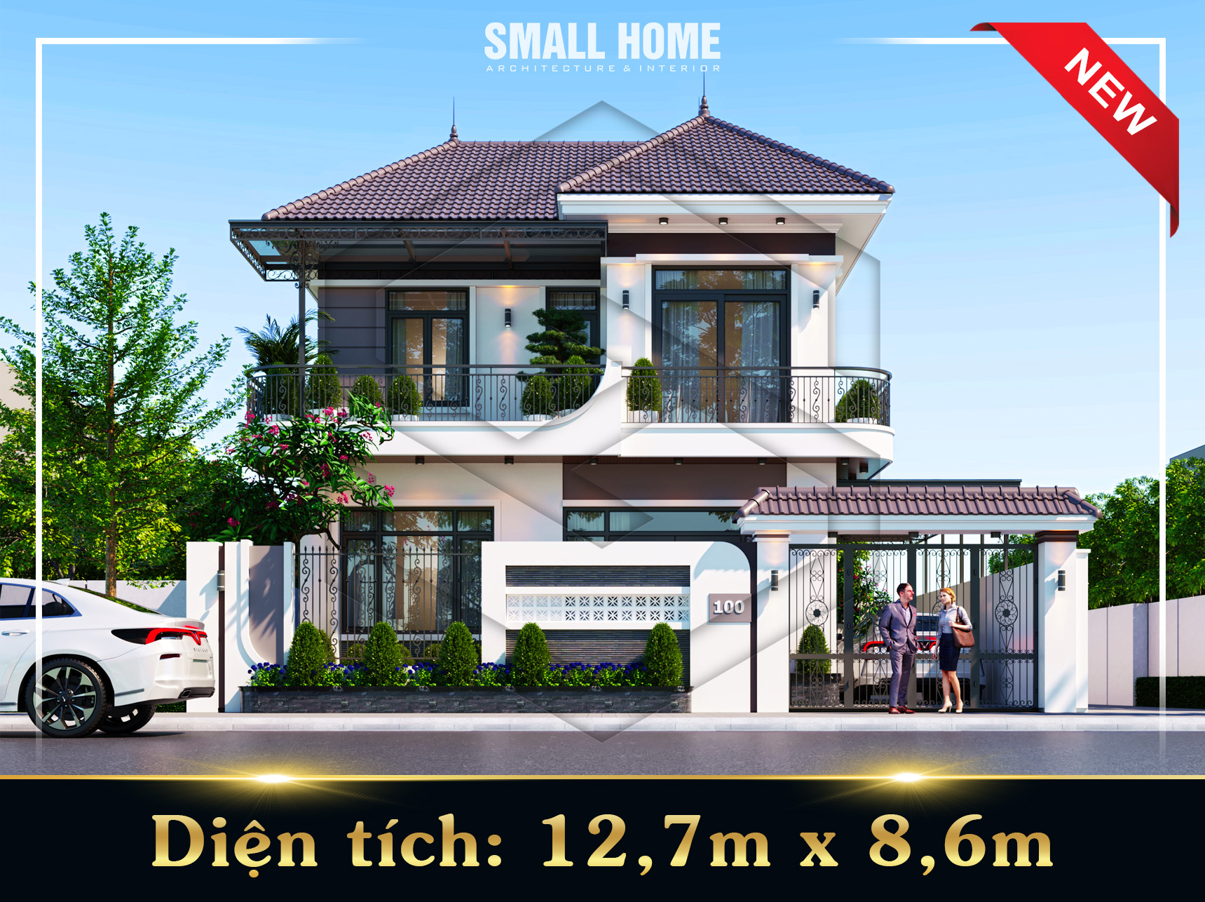 Mẫu thiết kế biệt thự mái Nhật 2 tầng hiện đại tại Vĩnh Phúc