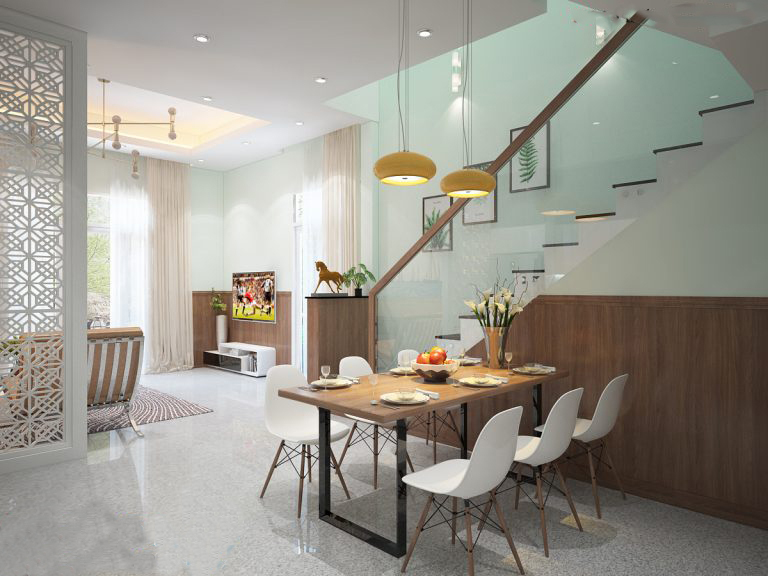 Mẫu thiết kế nhà 1 trệt 2 lầu mái Thái theo phong cách Tân cổ điển 9