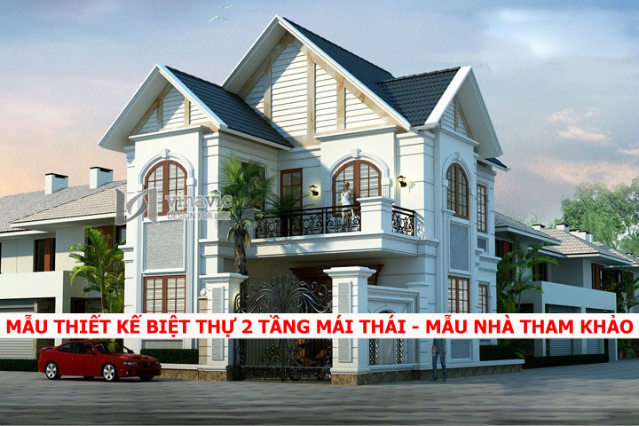 Thiết kế biệt thự 2 tầng mái thái diện tích 120m2 kích thước 10x12m | Mẫu thiết kế biệt thự đẹp