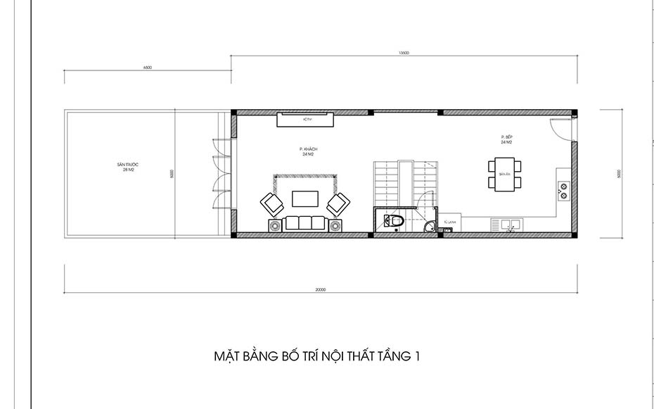 Mẫu thiết kế nhà ống 2 tầng 1 tum tại Nam Định-2