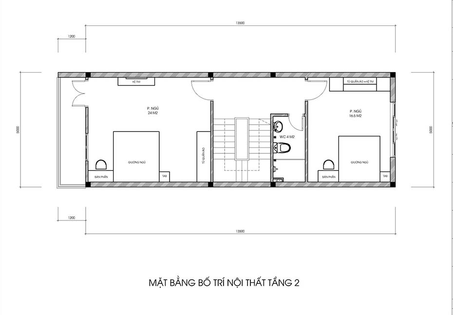 Mẫu thiết kế nhà ống 2 tầng 1 tum tại Nam Định-3