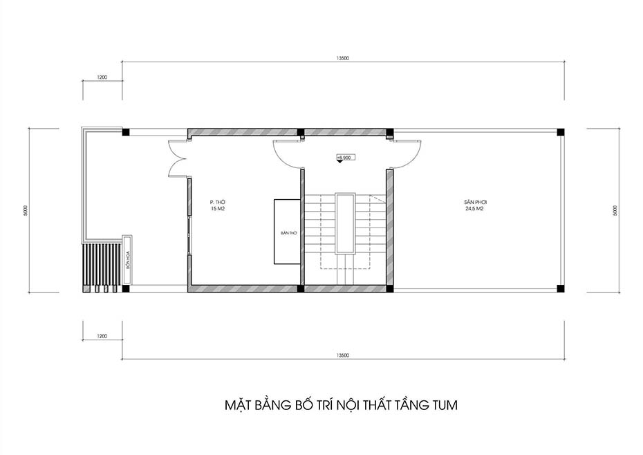 Mẫu thiết kế nhà ống 2 tầng 1 tum tại Nam Định-4