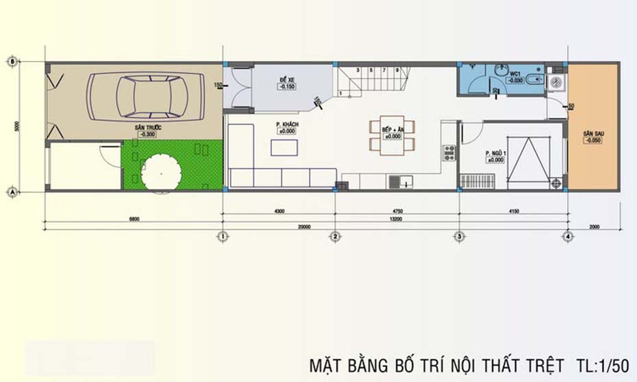 Mẫu thiết kế nhà ống 3 tầng hiện đại tại Hà Nội-3