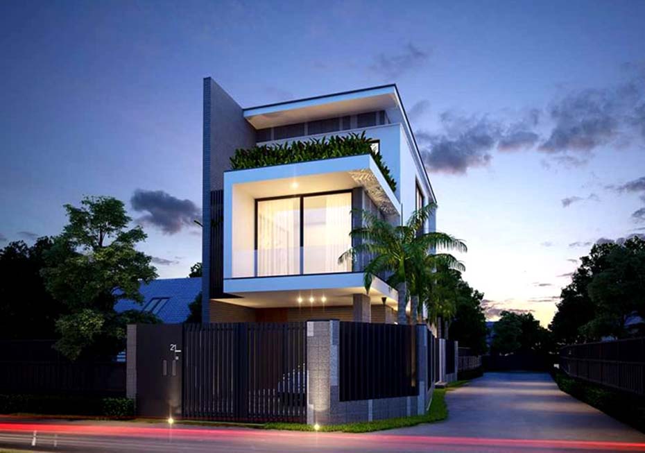 Mẫu thiết kế nhà phố 2 tầng 1 tum hiện đại tại Hải Dương-2