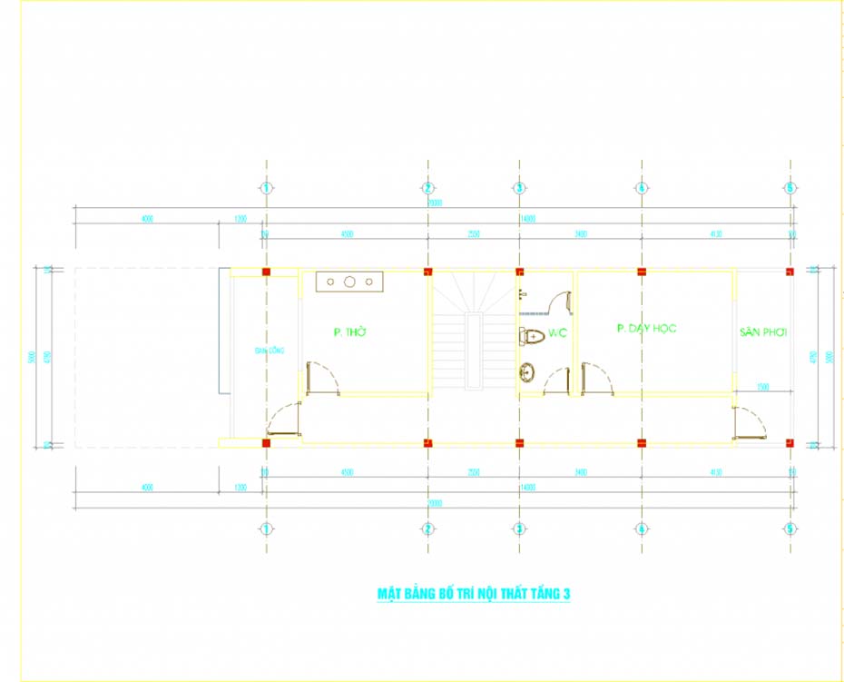 Mẫu thiết kế nhà phố 3 tầng 5x20m đẹp tại Vĩnh Phúc-4