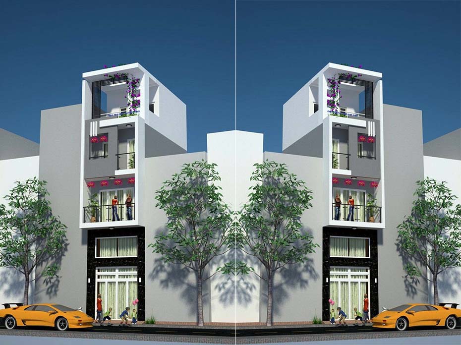 Mẫu thiết kế nhà phố 4 tầng đẹp tại Hải Dương