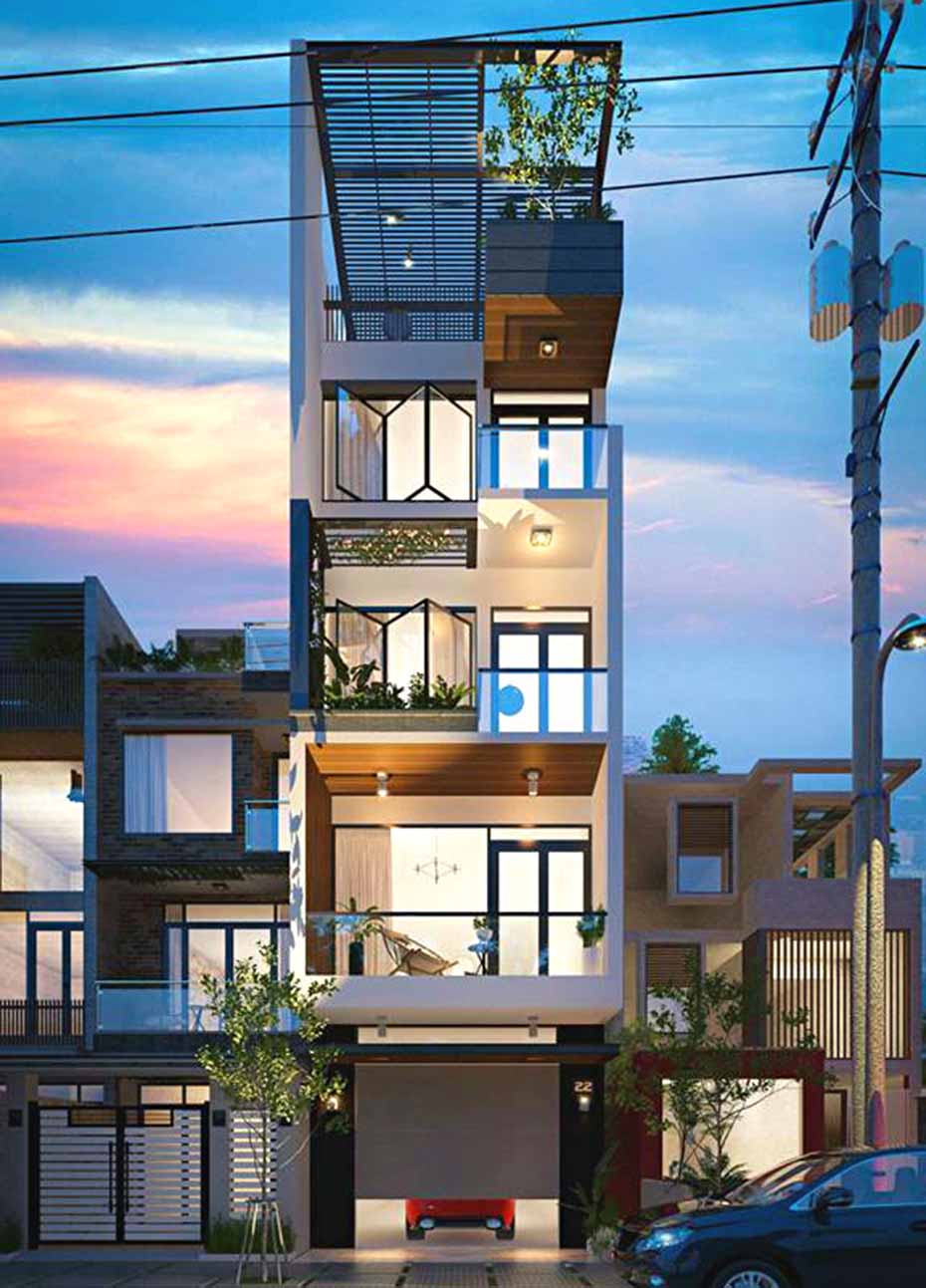 Mẫu thiết kế nhà phố 5 tầng 4,5x15m tại Lai Châu-2