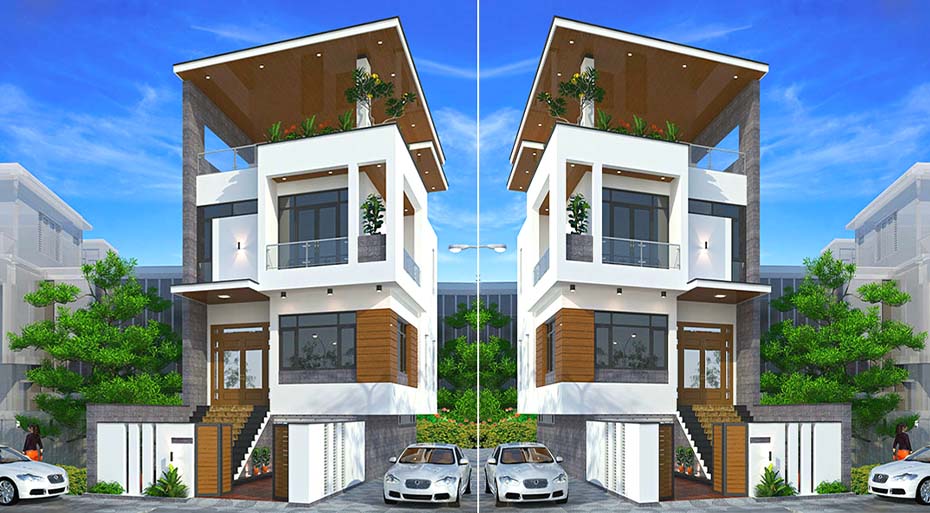 Mẫu thiết kế nhà phố hiện đại 2 mặt tiền 6x17m tại Hưng Yên-3