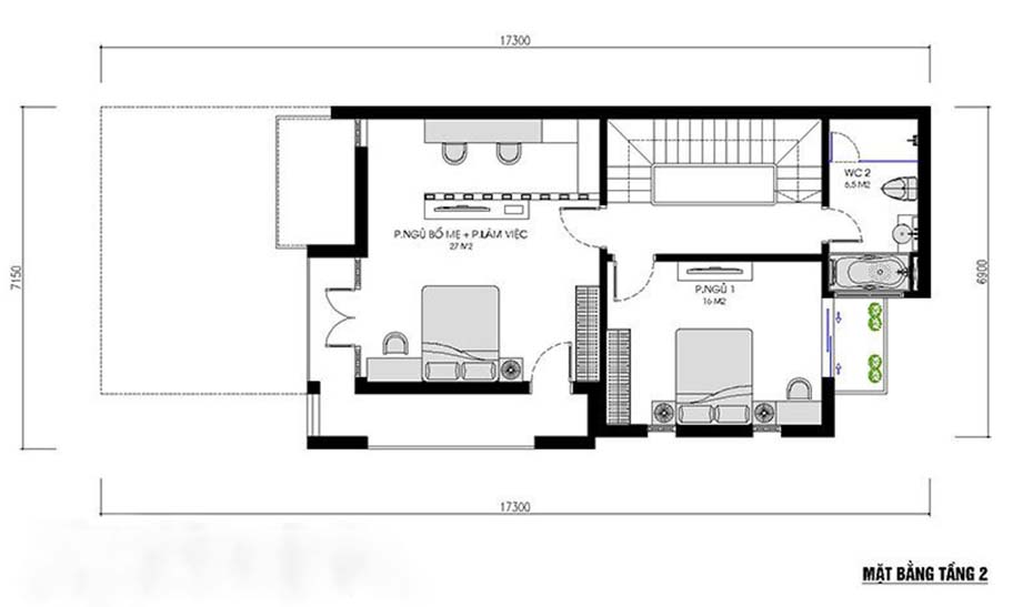 Mẫu thiết kế nhà phố hiện đại 2 mặt tiền 6x17m tại Hưng Yên-6