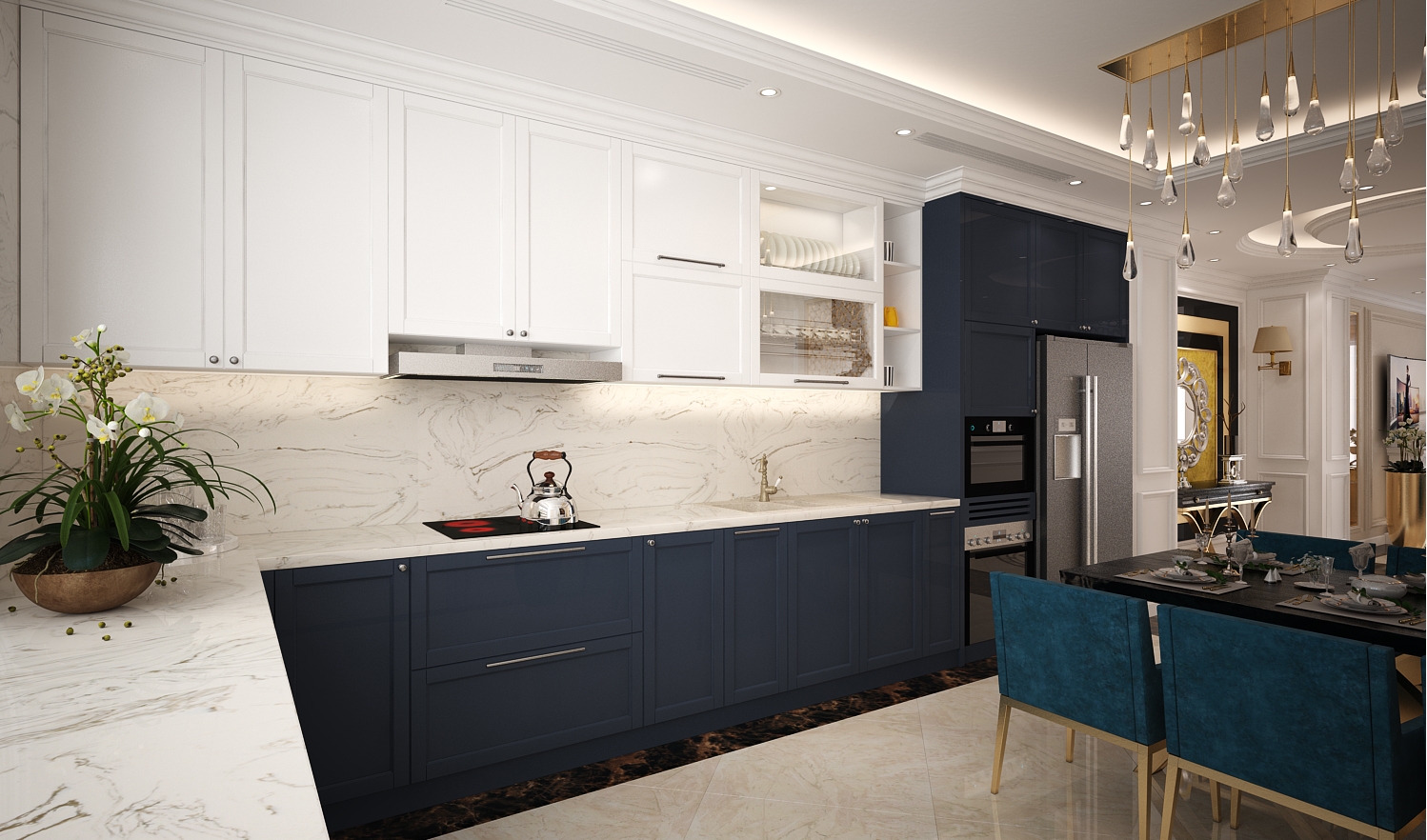 mẫu thiết kế nội thất biệt thự tân cổ điển phong cách pháp tại nam định 4