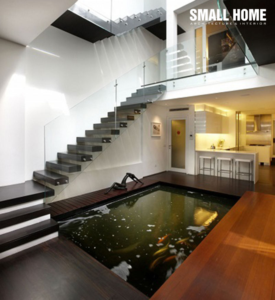 Giếng trời trên hồ nước