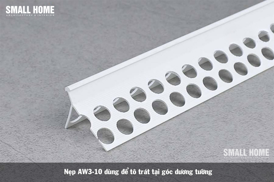 Nẹp góc trát tường nhựa AW3-10, trắng