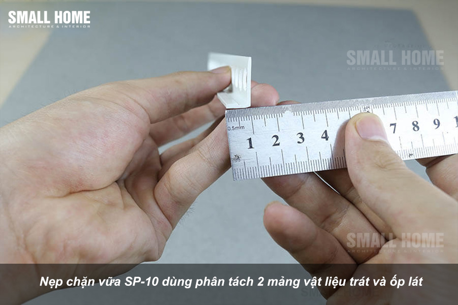 Nẹp chặn vữa SP-10 dùng phân tách 2 mảng vật liệu trát và ốp lát