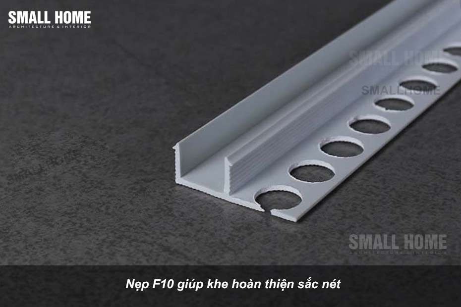 Nẹp Nhựa Tách Khe Vật Liệu F10 Màu Trắng