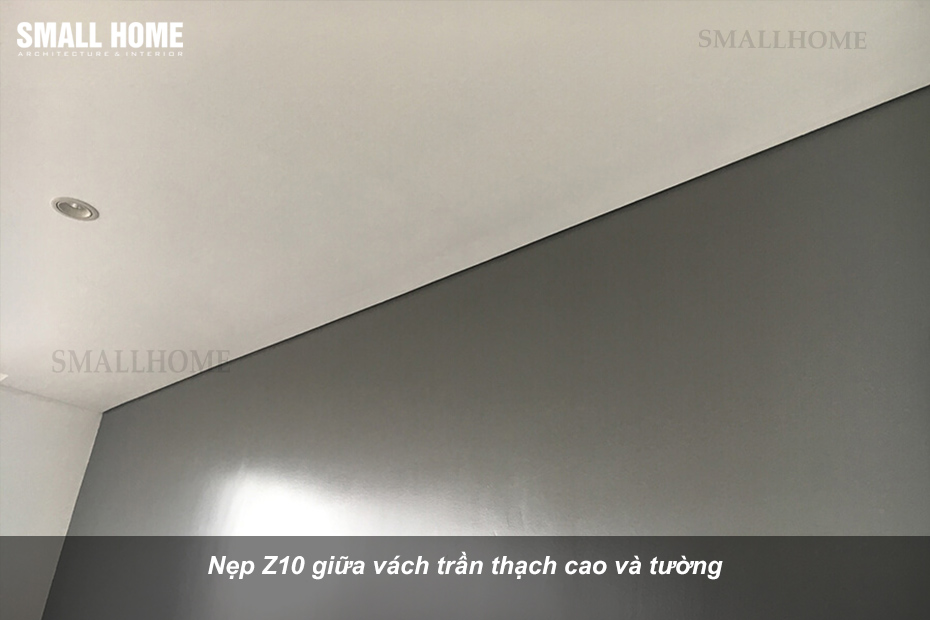 Nẹp Z10 giữa vách trần thạch cao và tường