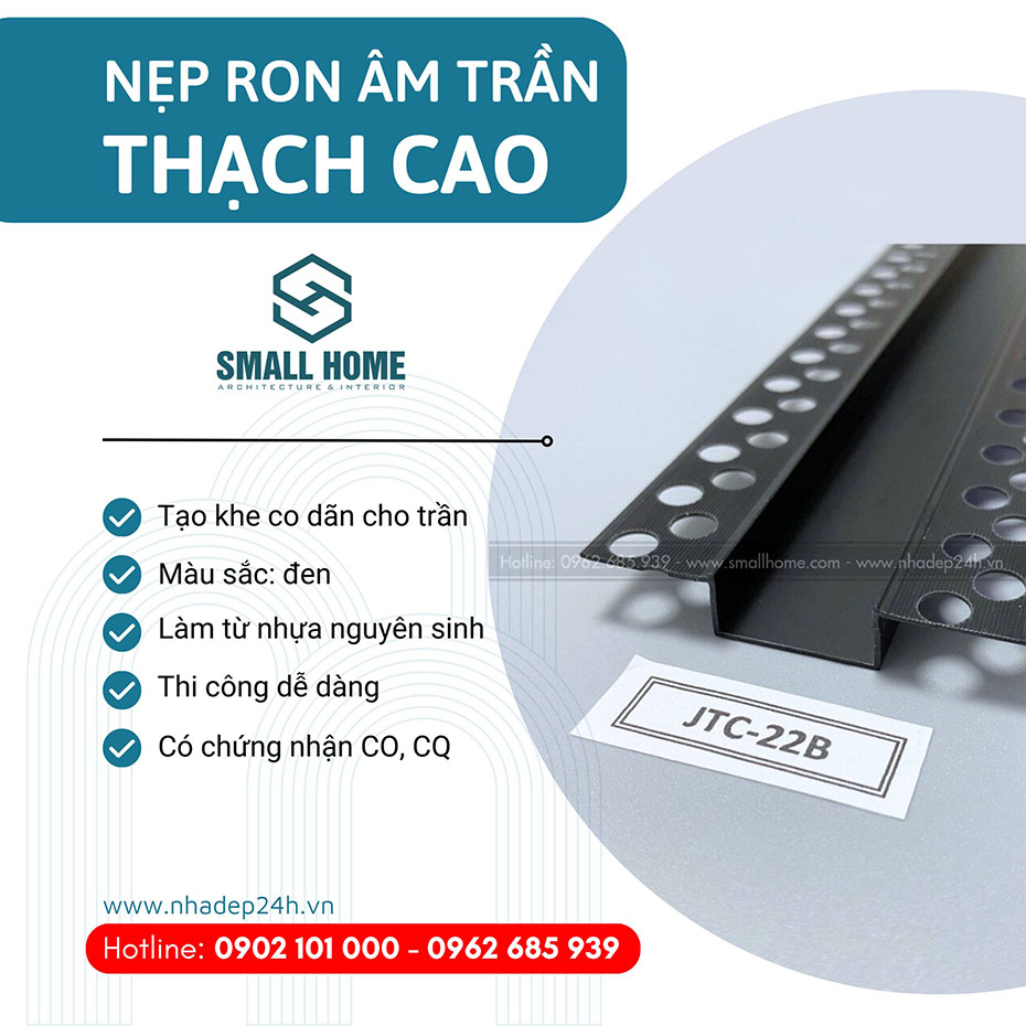 nẹp tao chị âm trần thạch cao 2.2cm-2