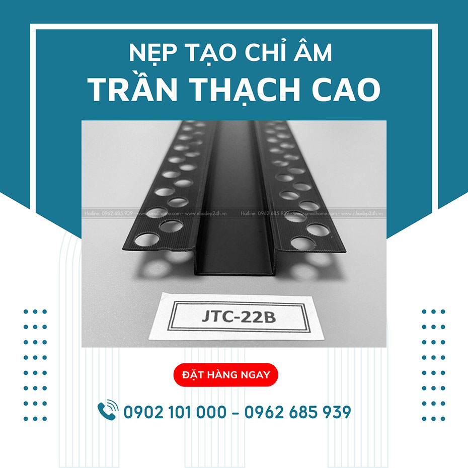 nẹp tao chị âm trần thạch cao 2.2cm