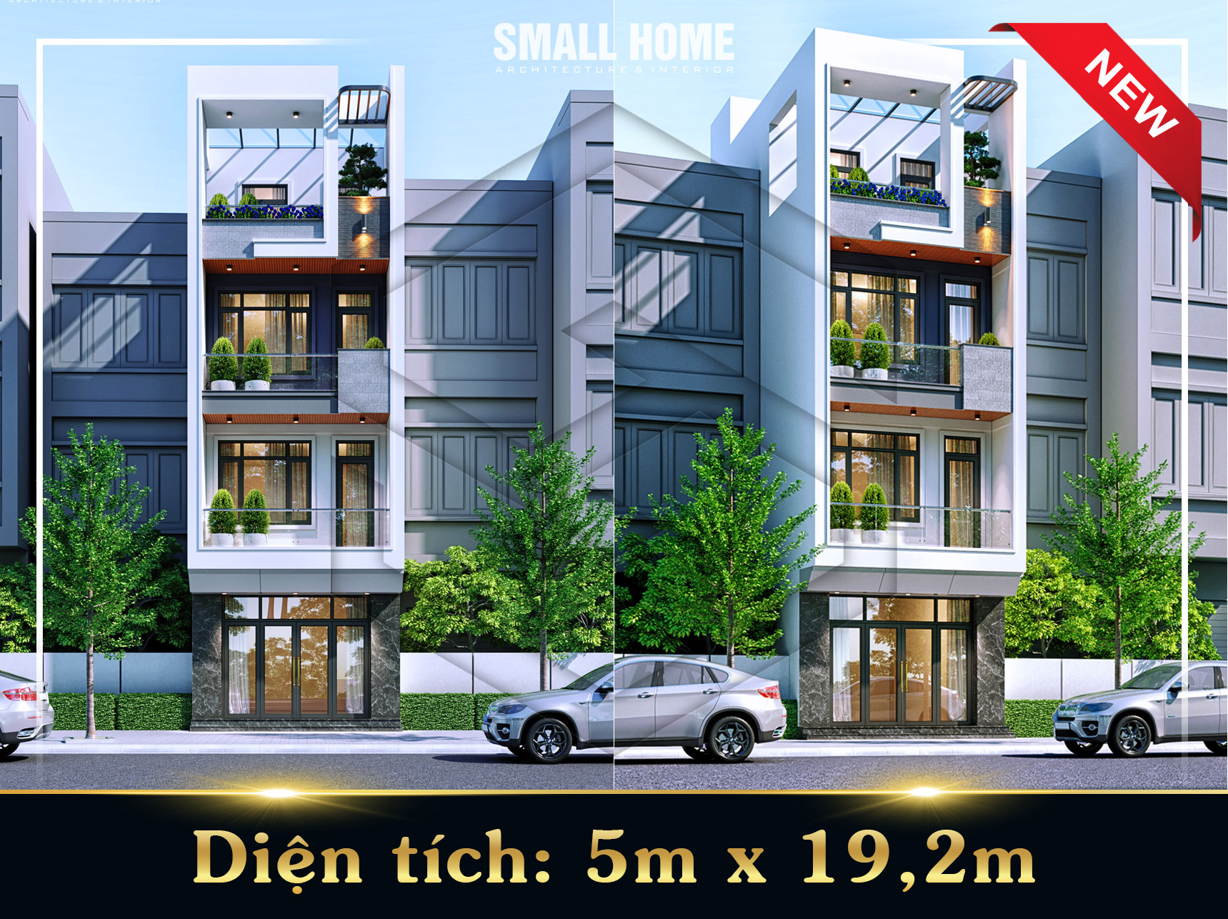 Nét đẹp hiện đại của mẫu nhà phố 4 tầng mặt tiền 5m tại Nam Định