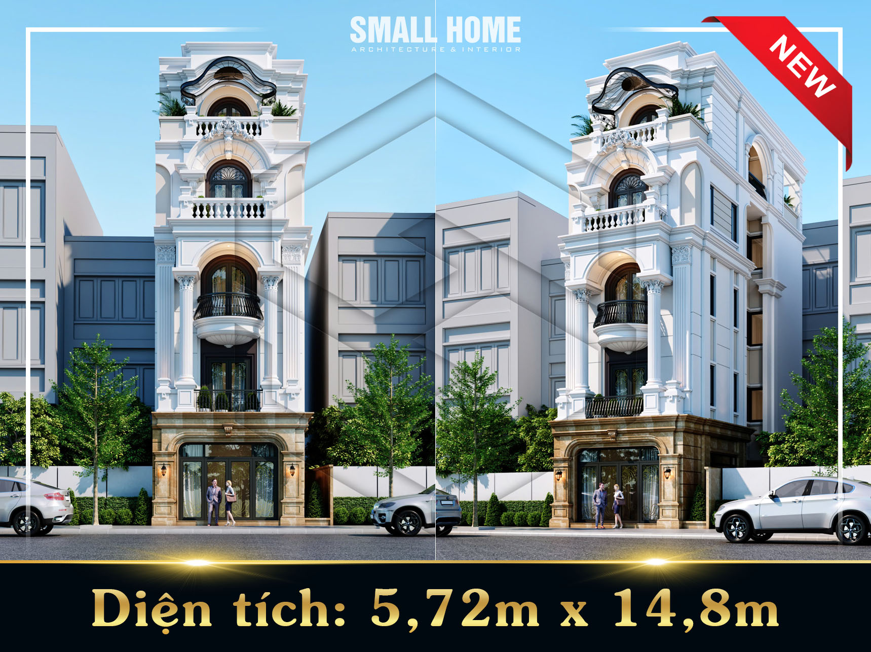Nét đẹp sang trọng của mẫu nhà phố 4 tầng phong cách Tân cổ điển tại Nam Định