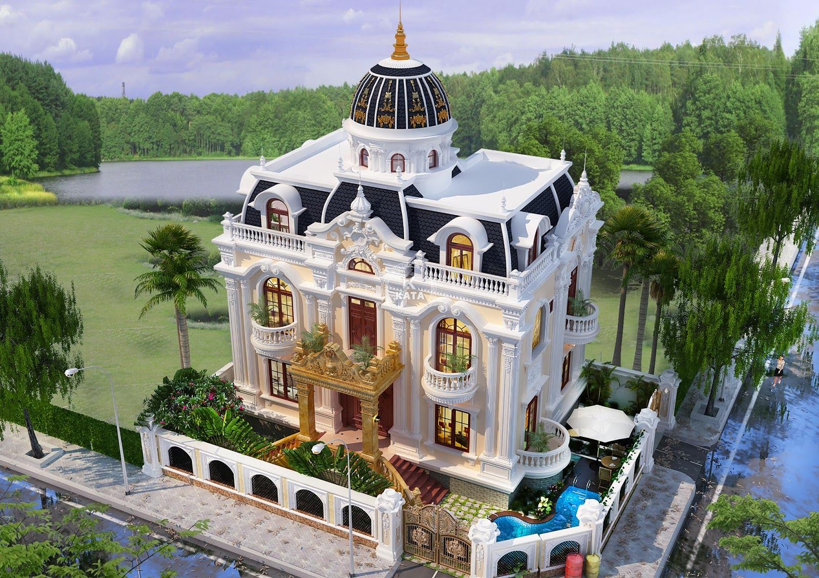 Những thiết kế biệt thự kiểu lâu đài tuyệt đẹp