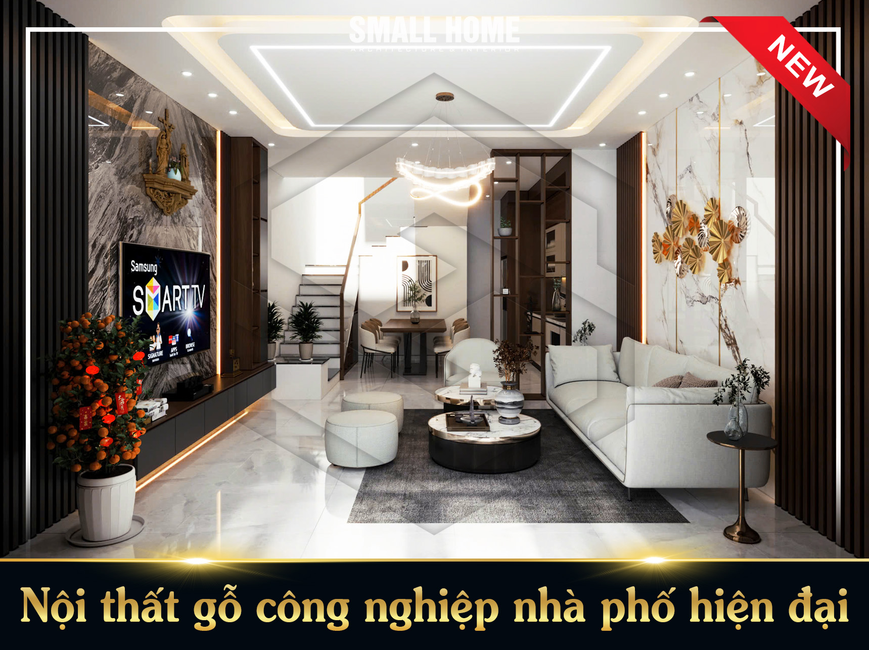 Nội thất gỗ công nghiệp nhà phố hiện đại