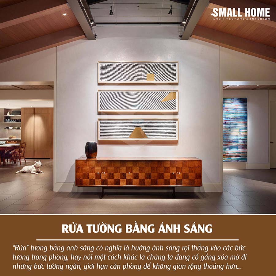 rửa tường bằng ánh sáng