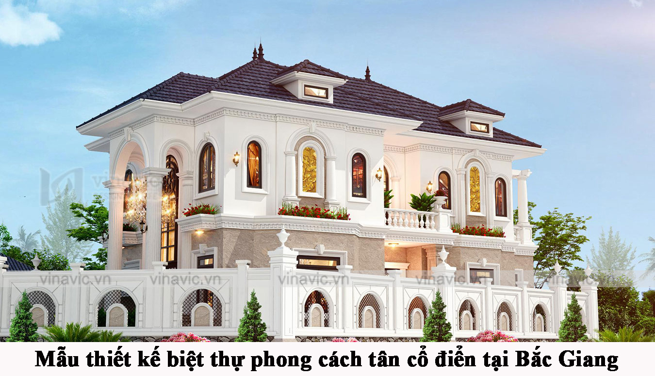 Mẫu biệt thự 2 tầng phong cách tân cổ điển 160m2 ở Bắc Giang | MẪU NHÀ ĐẸP