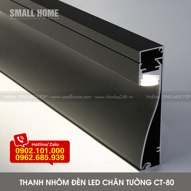 THANH NHÔM ĐÈN LED CHÂN TƯỜNG CT-80