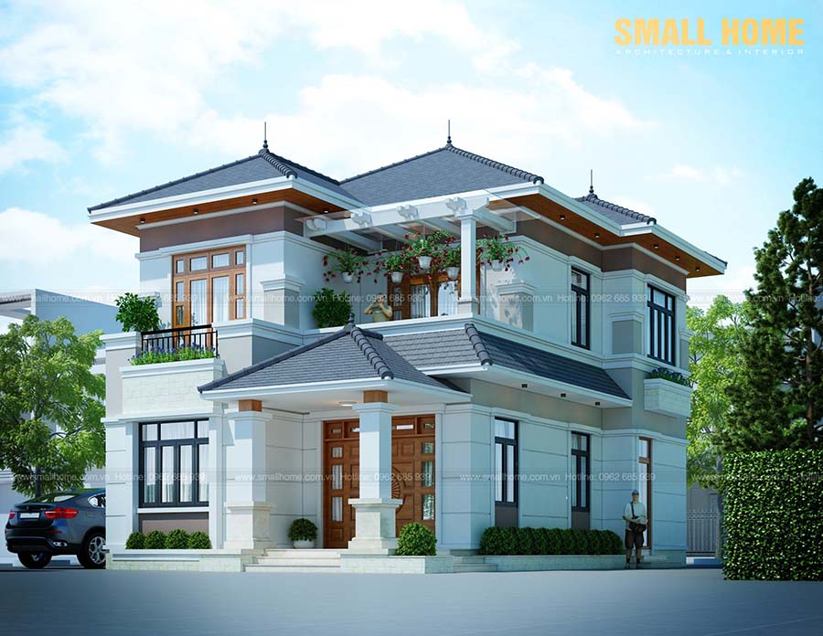 Thi công biệt thự 2 tầng mái ngói tại Hà Nam